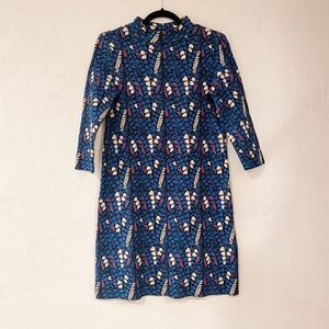 Issa London Mock Neck Geometric Mini Dress in Blue XS